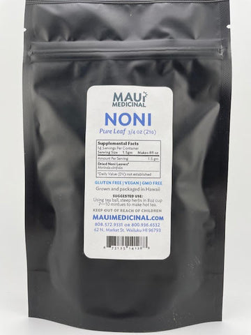 Noni Leaf Tea 3/4oz. * Hawaiian Chai * "Mauifarmacy Grown & Packaged on Maui"