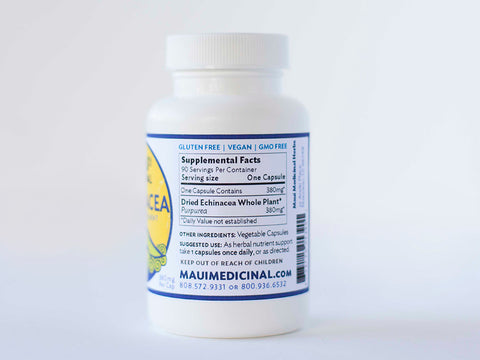Echinacea Purpurea Organic Root 90 Veggie Caps - 380 mg per capsule