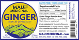 GINGER ROOT 60 Veggie Capsules - 375 mg per capsule "Hawaiian Grown"