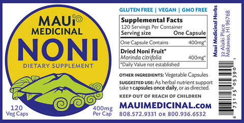 NONI FRUIT 120 Vcaps - 400mg per capsule