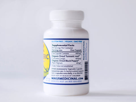 TURMERIC + Black Pepper 90 Vcaps - 440mg per capsule *Certified Organically Grown*