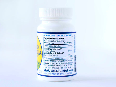 Ginkgo + Gotu Kola 60 Vcaps - 375 mg per capsule