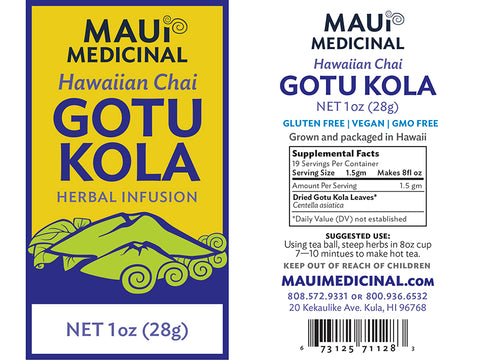 Gotu kola Tea - Hawaiian Chai - 1oz *Mauifarmacy Grown* USA