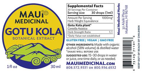 Gotu kola 1oz. Extract - **Mauifarmacy Grown** Maui