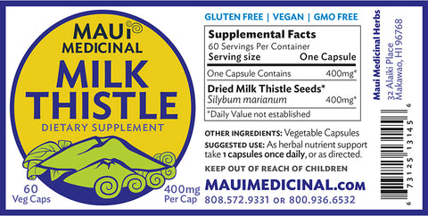 Milk Thistle 60 Veggie Capsules - 400 mg per capsule