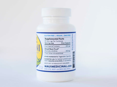NONI FRUIT 90 Vcaps - 400 mg per capsule