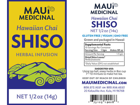 Shiso Leaf Tea - Hawaiian Chai "Mauifarmacy Grown Perilla"